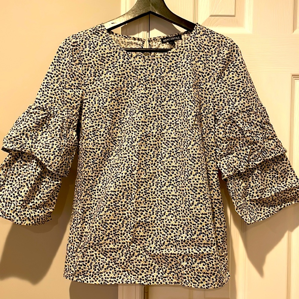 JCrew poplin shirt with tiered sleeve